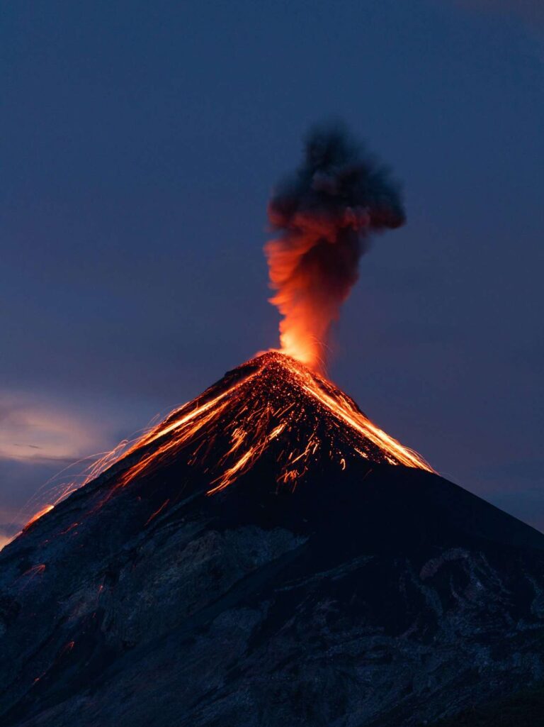 Volcano Acetenango erupting